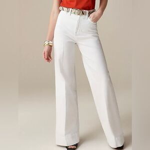 J.Crew Wide-leg denim trouser in white NWT Size T30
